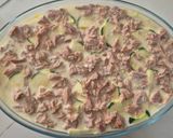 Une image de l'étape 4 de Clafoutis salé au thon, courgettes et jambon blanc.