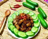 Hình bước làm 3 của món Mắm Ruốc Xào Thịt Ba Rọi
