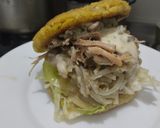 Foto del paso 19 de la receta: Arepa🫓rellena🥯de berenjena🍆tatemada, cebolla🧅caramelizada y pollo🍗🥙🥗