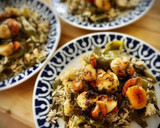 Foto del paso 4 de la receta: Vieiras al perejil sobre cama de arroz basmati con judías