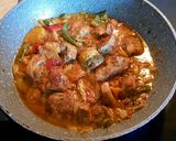 A picture of step 3 of Pork Sauté with Wine and Peppers.