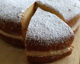 Foto del paso 11 de la receta Bizcocho (de anís y naranja) con harina de garbanzos relleno de crema pastelera