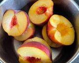 A picture of step 1 of Peach Simple Syrup:.