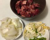 A picture of step 1 of Beef short ribs with Imari sauce.