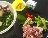 Foto langkah ke 1 dari resep Lodeh Kacang Panjang,Terong & Iga Sapi.