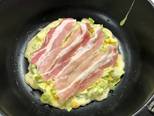 Bánh xèo Nhật Bản okonomiyaki (thịt lợn và bắp cải) bước làm 6 hình