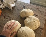 A picture of step 5 of Pizza recipe including how to make the base.