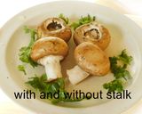 A picture of step 2 of Hummus stuffed chessey mushrooms.