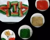 A picture of step 9 of Tricolour burfi.