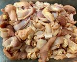 Hình bước làm 2 của món Dạ dày heo xào xoài xanh