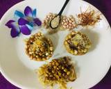 Caramalized peanuts in peanuts-sesame Katoris garnished with spun sugar recipe step 13 photo