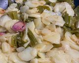 Foto del paso 3 de la receta Patatas al montón con pimientos y huevo - versión más sana