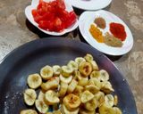 A picture of step 2 of Raw banana sabzi.