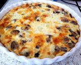 A picture of step 6 of My No Crust Homemade Mushroom, Chedder Cheese and onion Quiche.