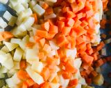 A picture of step 1 of Whosaynas Veggies and Bean Sprouts Samosas.