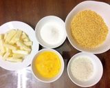 Hình bước làm 1 của món Phô mai que dạng kén