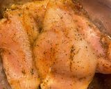 A picture of step 1 of Chicken breast with green salad.