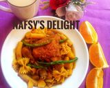 A picture of step 3 of Macaroni n potato jollof with Nescafe.