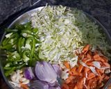A picture of step 2 of Mix vegetable fettuccine pasta 😋.