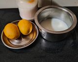 A picture of step 1 of Alphonso mango shake.