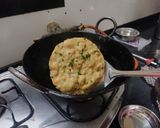 A picture of step 4 of Juwar atta and methi green garlic puri.