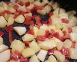 A picture of step 1 of Pan fried swordfish with peppers and potatoes.