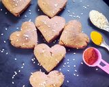A picture of step 7 of Bajre ka vada in heart shape(pearl millet flour).