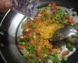 A picture of step 4 of Maggi coins with bowl of veg noodles.