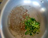 A picture of step 1 of Green Beans and Brinjal Subzi.