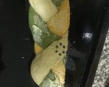 A picture of step 8 of Tri Colored Braided Bread.