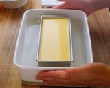 A picture of step 7 of Easy! Creme Caramel / Giant Flan used a loaf pan.