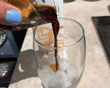 A picture of step 4 of Monday’s iced coffee to beat UK’s summer heat ☀️ 🧊.