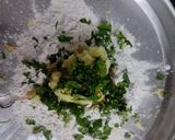 A picture of step 1 of Singhare flour paratha.
