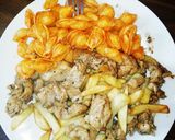 Foto del paso 3 de la receta: Fideos con papas fritas y pollo