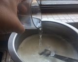 A picture of step 1 of Rasmalai topping with kesari Rabri.