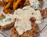 Foto del paso 7 de la receta: Milanesas de pescado con crema de roquefort y papas fritas 🧀 🍟