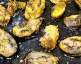 A picture of step 1 of Vegetarian fish with banana curry.