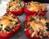 Foto del paso 10 de la receta: Pimientos asados rellenos de arroz con berenjena 🍆 y atún