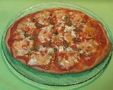 Foto del paso 5 de la receta Pizza con salmón ahumado y gambas