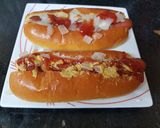 A picture of step 4 of Christmas Eve Hot Dogs for Lunch. 😍.