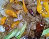 A picture of step 7 of Yellow Pepper Beef with Hoisin Sauce.