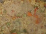 Arroz colorido con arvejas secas