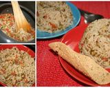 A picture of step 3 of Moong sprout pulao.