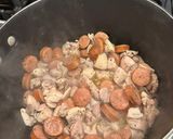 A picture of step 1 of Chicken and Sausage Gumbo.