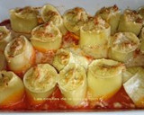 Foto del paso 4 de la receta: Mezzi paccheri rellenos de rape y rodaballo con verduras