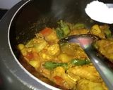 A picture of step 2 of Capsicum Chicken Curry.