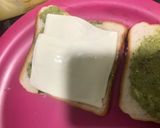 A picture of step 3 of Ghughra Sandwich-Sandwich with Capsicum and onion-no potato sandwich.