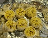 A picture of step 4 of Roasted Garlic Butter with Basil.