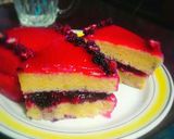 A picture of step 6 of Mulberry cake with soft ganache.
