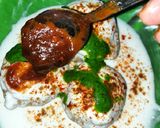 A picture of step 9 of Dahi Bhalla.
